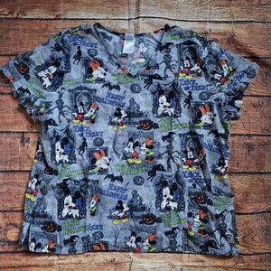 Mickey Mouse Halloween Scrub Top